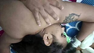 Desi Beauty Surrenders to BDSM Bedroom Bondage with Chubby Husband Kissing