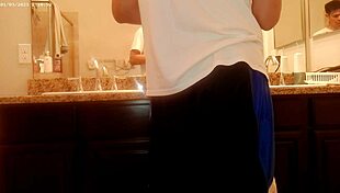 Watch Her Scrub That Bathroom Spotless During House Chores!