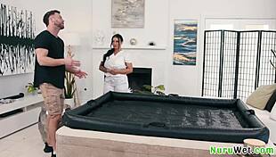 hey 😍 brunette masseuse payton preslee huge boobs nuru massage turns wild with seth gamble 💦