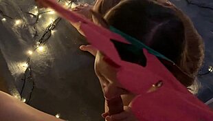Hermanastra Cachonda Ends Christmas Night with Rough Missionary Creampie Fuck