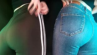 Twins Scratch Legs Deep in Jeans and Leggings for Sexy ASMR Tingles