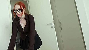 stepmom and i share hotel room leading to curvy redhead milf's wet pussy creampie in taboo roleplay