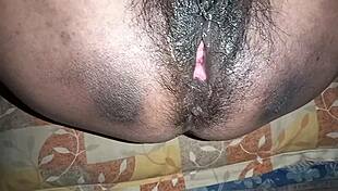 wow check out this amateur couple's wild ride on hairy indian pussy and anus with fingering and hardcore moans