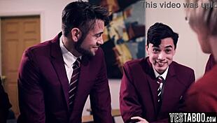 Horny classroom students doggystyle gangbang huge tits bbw milf teacher bent over desk