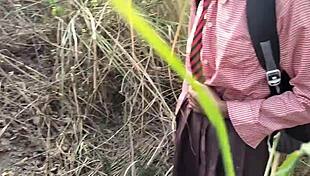 Indian desi college girl sneaks to forest for hot fuck session