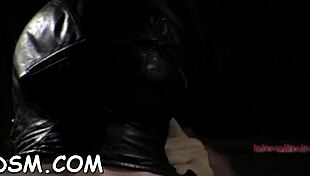 sexy girl enjoys toy play in bondage contest