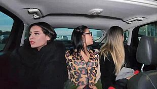 uber driver fucks three latinas asses outdoors in lucky public ride