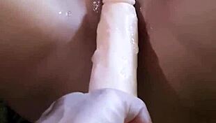 Darling's Amazing Orgasm with Big Natural Tits and Dildo Play