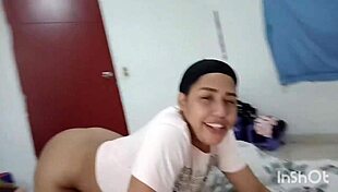 Big ass brunette with natural tits gets fucked by 18 year old virgin