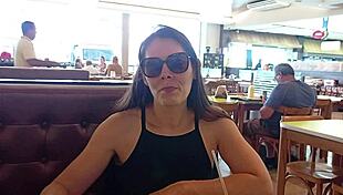 Girlfriend masturbates in restaurant after losing bet