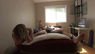 milf teases her bound boyfriends feet and cock to orgasm
