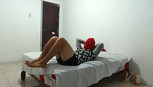 ugly guy tries masturbating his small cock with toy