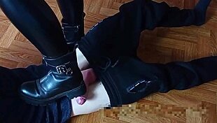foot fetish dominance from girls in boots