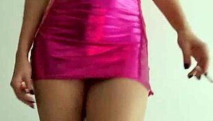 Being a slut in a bright pink dress