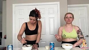 Mukbang Eating And Burping With Huge Belly