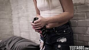 Criminal teen gets pounded in threesome with prison guards