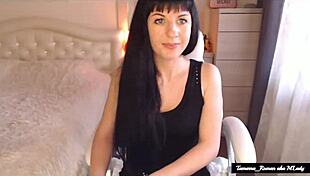 Tamarra roman strips from chair to bed tease