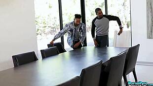 Hot assistant aidra fox bangs her black boss and subordinate