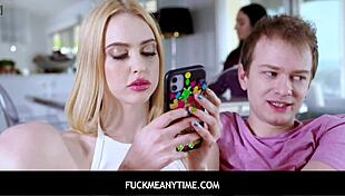 step brother uses phone addicted sisters body