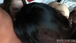 girls party hard with group handjob