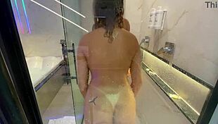 fucking latina maid hard in hotel bathroom
