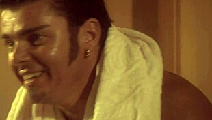 busty girlfriend gets her pussy licked inside the sauna