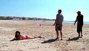 mature babe beach sex turns rough anal 😈