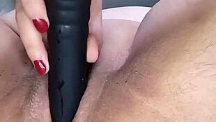 bbw grace stuffs her fat pussy with a big dildo right in the home office