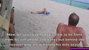 Exhibitionist wife allison banks teasing nude beach voyeurs