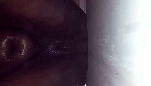 Big titty milf shows round ass in backroom