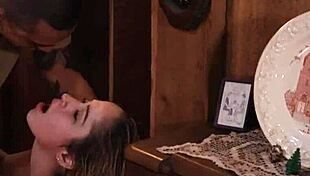 stranded teen gets throatfucked hard and receives facial