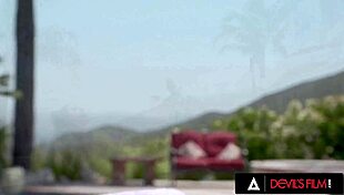 devils film busty bombshell gets horny after vibrator