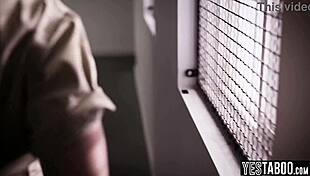 Criminal teen gets pounded in threesome with prison guards