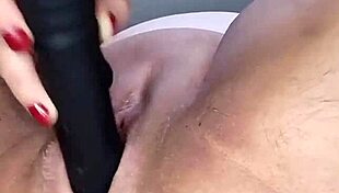 bbw grace stuffs her fat pussy with a big dildo right in the home office