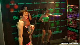 Club Hoes Lick Twats And Share Dicks! Bisexual Orgy Goes Wild