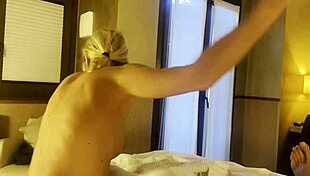 romantic and fantastic morning blowjob in hotel with real amateur couple