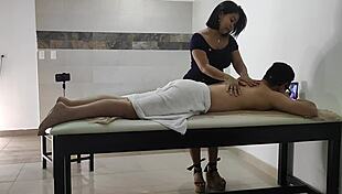 massage gets hot with big ass latina brunette