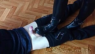 foot fetish dominance from girls in boots