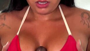 hot japanese wife gives sloppy titjob and blowjob to bbc