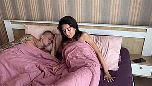 morning surprise for a young 18+ cuckold from his whore wife two cocks in her tight pussy