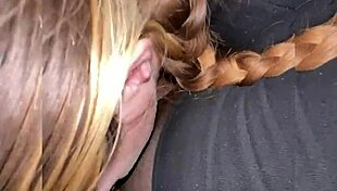 Sucking dick gets little 18+ slut too horny