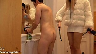 tall findom humiliates her slave