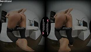 Solo teen miledy masturbates with sex toy in vr