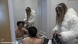 tall findom humiliates her slave