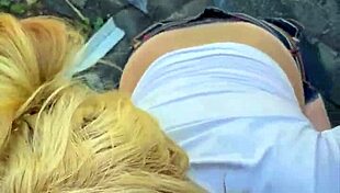 streetwalker in sunglasses gives blowjob and takes facial
