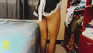 Maid fucked raw in the ass without lubricants
