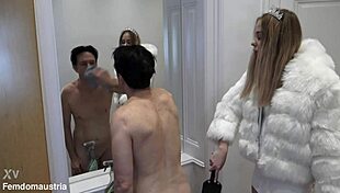 tall findom humiliates her slave