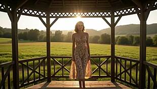 AI generated farm girl in retro country ranch