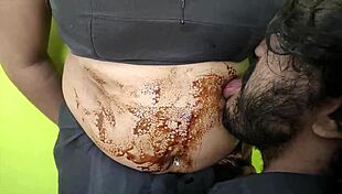 Romantic Chocolate Lick Foreplay - Face Neck Navel & Lips