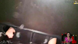 Wife fucks hard as cuckold jerks